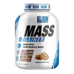BELGIUM NUTRITION MASS GAINER High Protein and High Calorie Mass Gainer / Weight Gainer [2.7KG, 27 SERVINGS] (COOKIES & CHOCO CHIP)